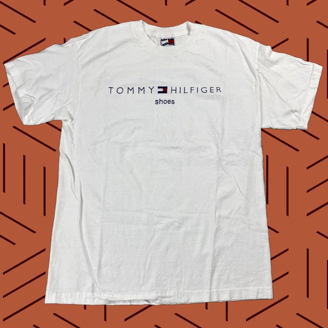 Tommy Hilfiger VINTAGE TOMMY HILFIGER LOGO T-SHIRT WHITE MEN'S SIZE LARGE 90s USA MADE Size US L / EU 52-54 / 3 - 1 Thumbnail