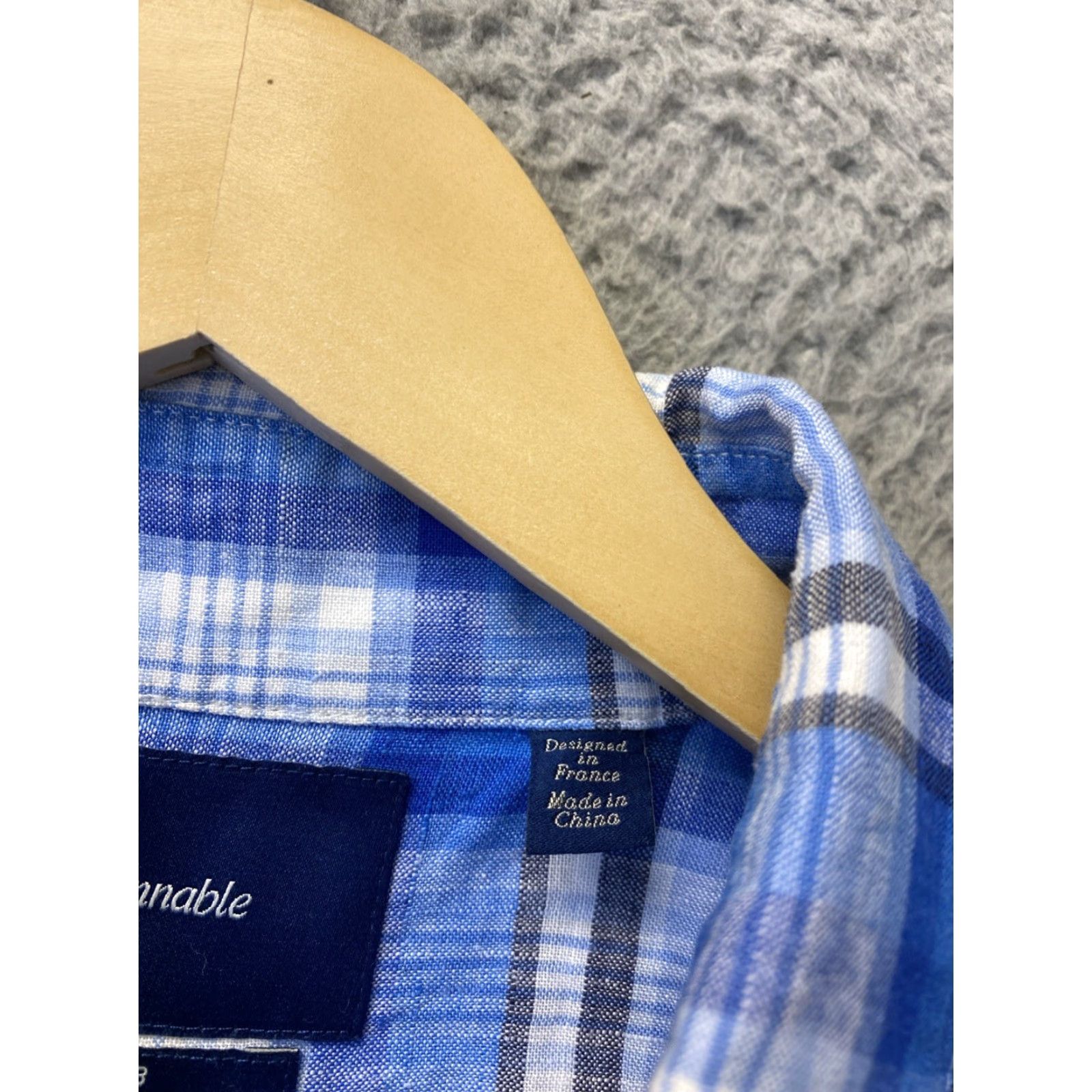 Faconnable Façonnable 100% Linen Button-Up Shirt Men's M Classic Blue Long Sleeve Casual Business Designer Size US M / EU 48-50 / 2 - 5 Thumbnail