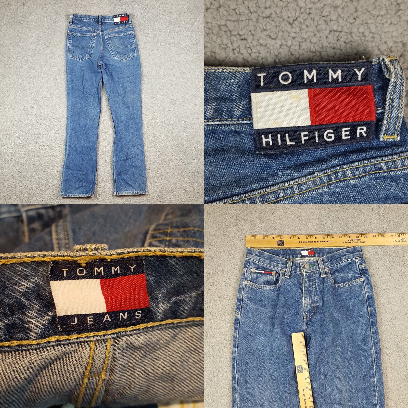 Tommy Hilfiger VINTAGE Tommy Hilfiger Women's Jeans Size 2 Y2K 2000s Denim Blue Retro Casual Straight Pants Size 26" / US 2 / IT 38 - 8 Thumbnail