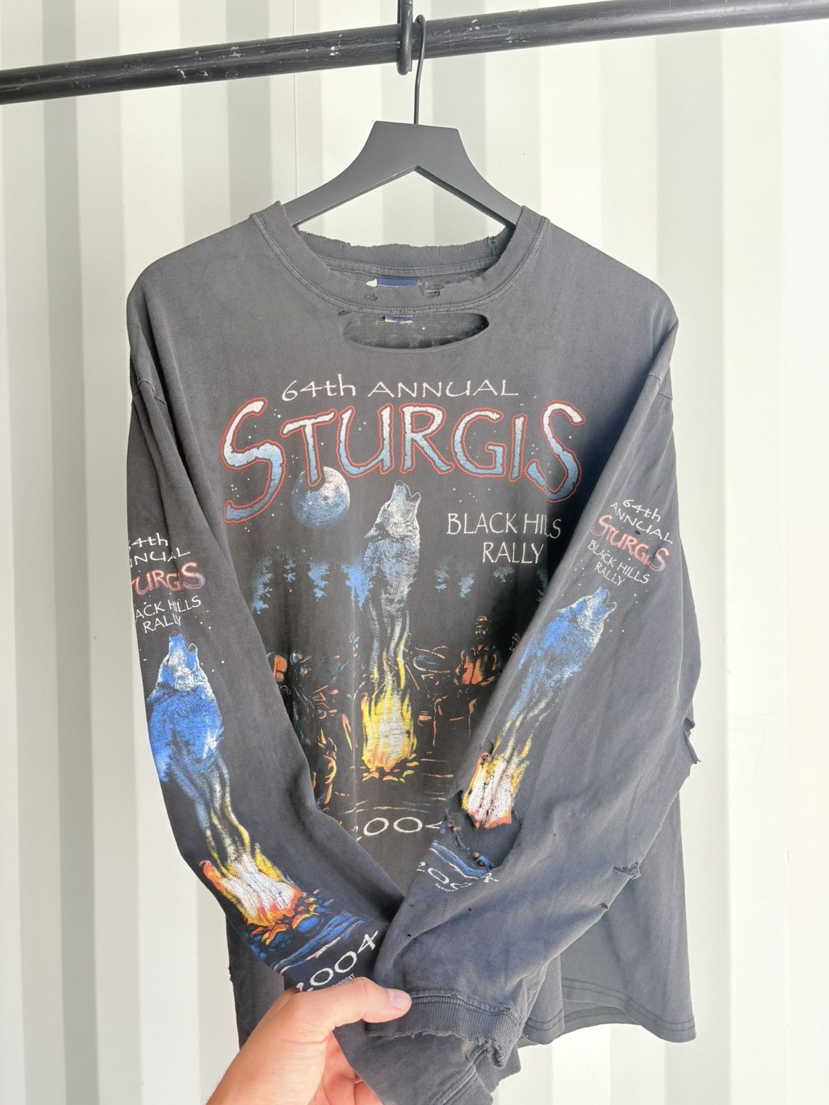 Vintage Thrashed Biker Faded Distressed Shirt ERD GRUNGE Harley WCC Size US XL / EU 56 / 4 - 1 Thumbnail
