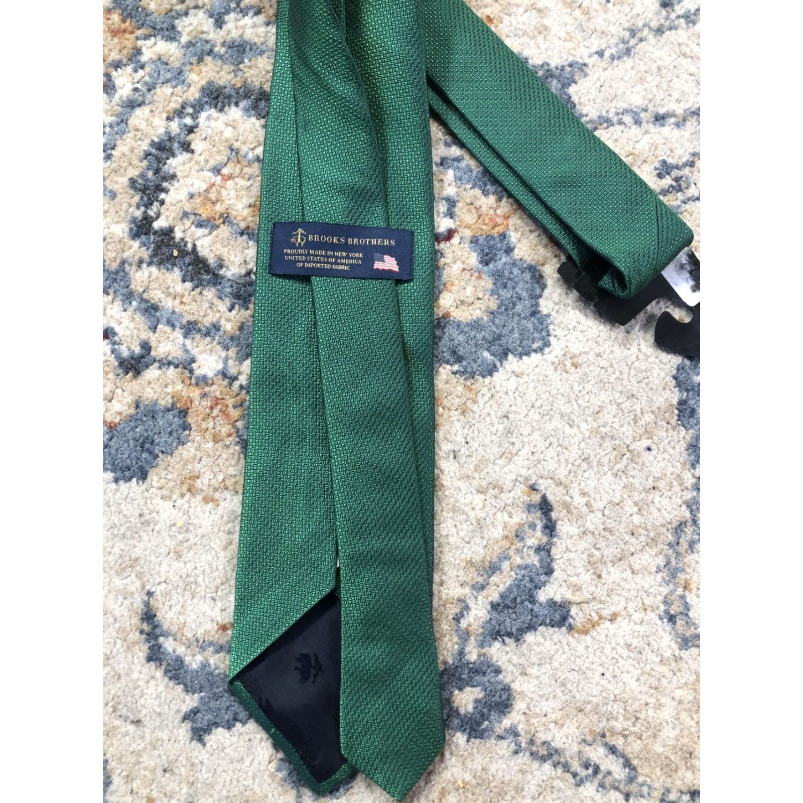 Brooks Brothers Brooks Brothers Mens Tie Green Geometric Woven Classic One Size Made USA Size ONE SIZE - 3 Thumbnail