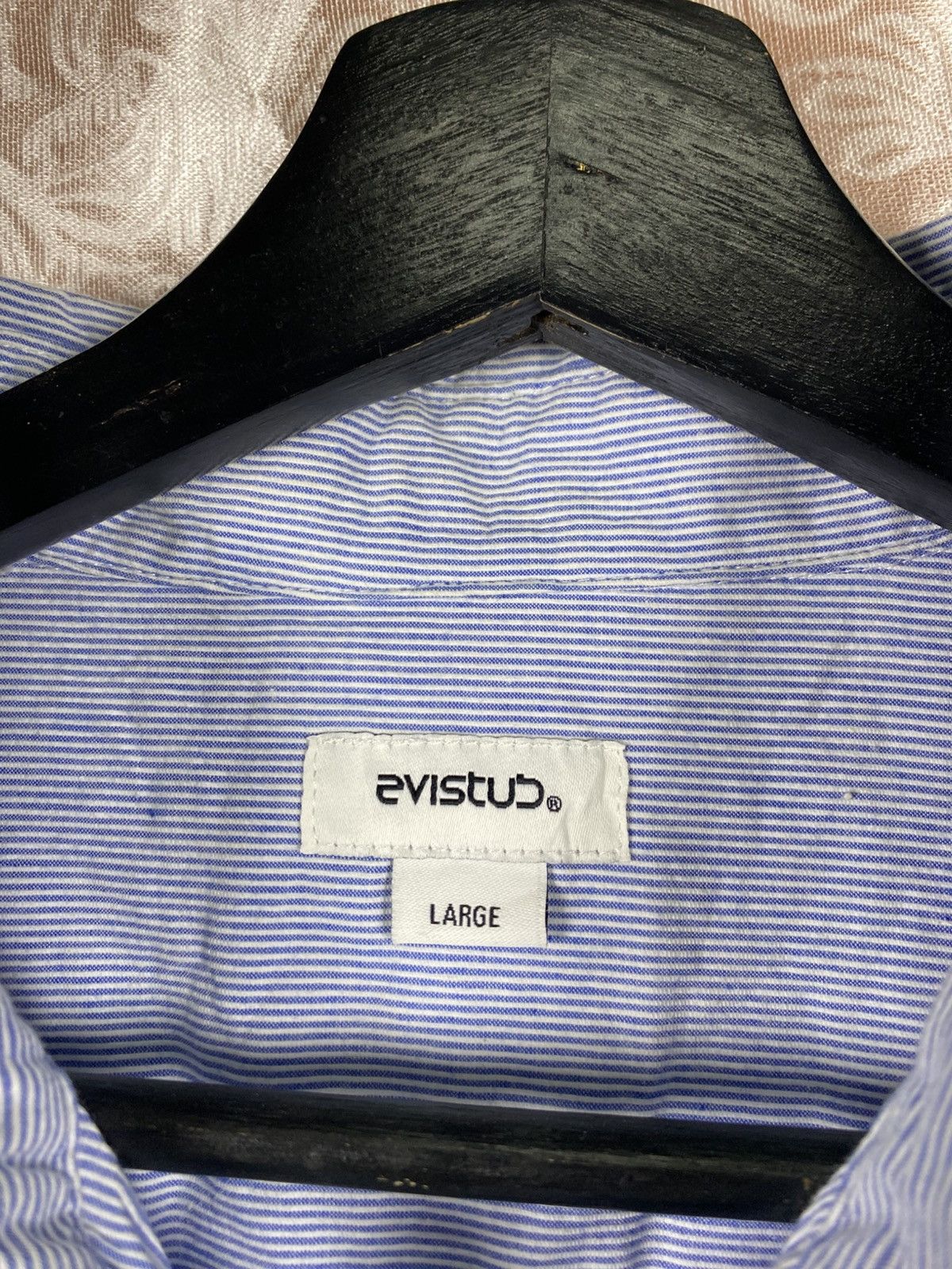 Japanese Brand Evistud Blue Stripe Pullover Shirt Jacket Double Pocket Size US L / EU 52-54 / 3 - 6 Thumbnail