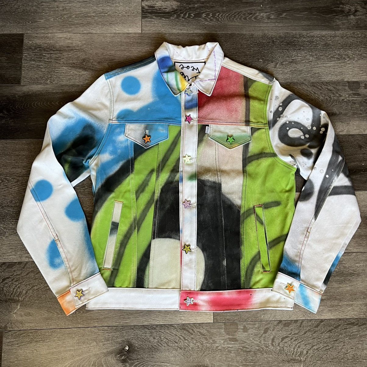 Asspizza Asspizza 2021 Therapy Spray Paint Denim Jean Jacket Rare Size US XL / EU 56 / 4 - 1 Thumbnail