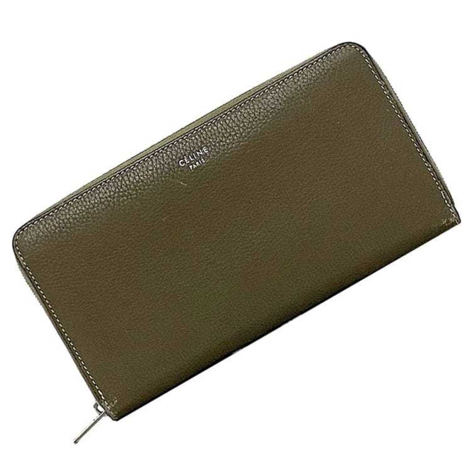 Celine Celine Round Long Wallet Large Zipped ec-22339 Greige 105003AFE.09SO Leather W-LM-3158 CELINE Women's Accessories Size ONE SIZE - 1 Thumbnail