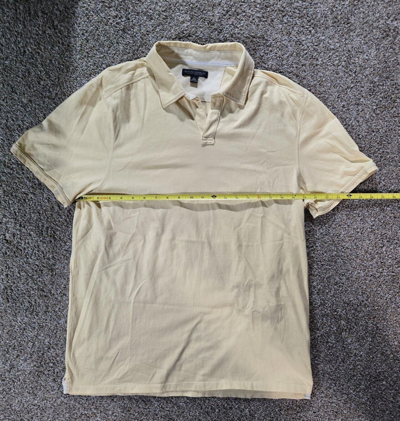Banana Republic Banana Republic Yellow Fitted Pima Polo Size XL Size US XL / EU 56 / 4 - 3 Thumbnail
