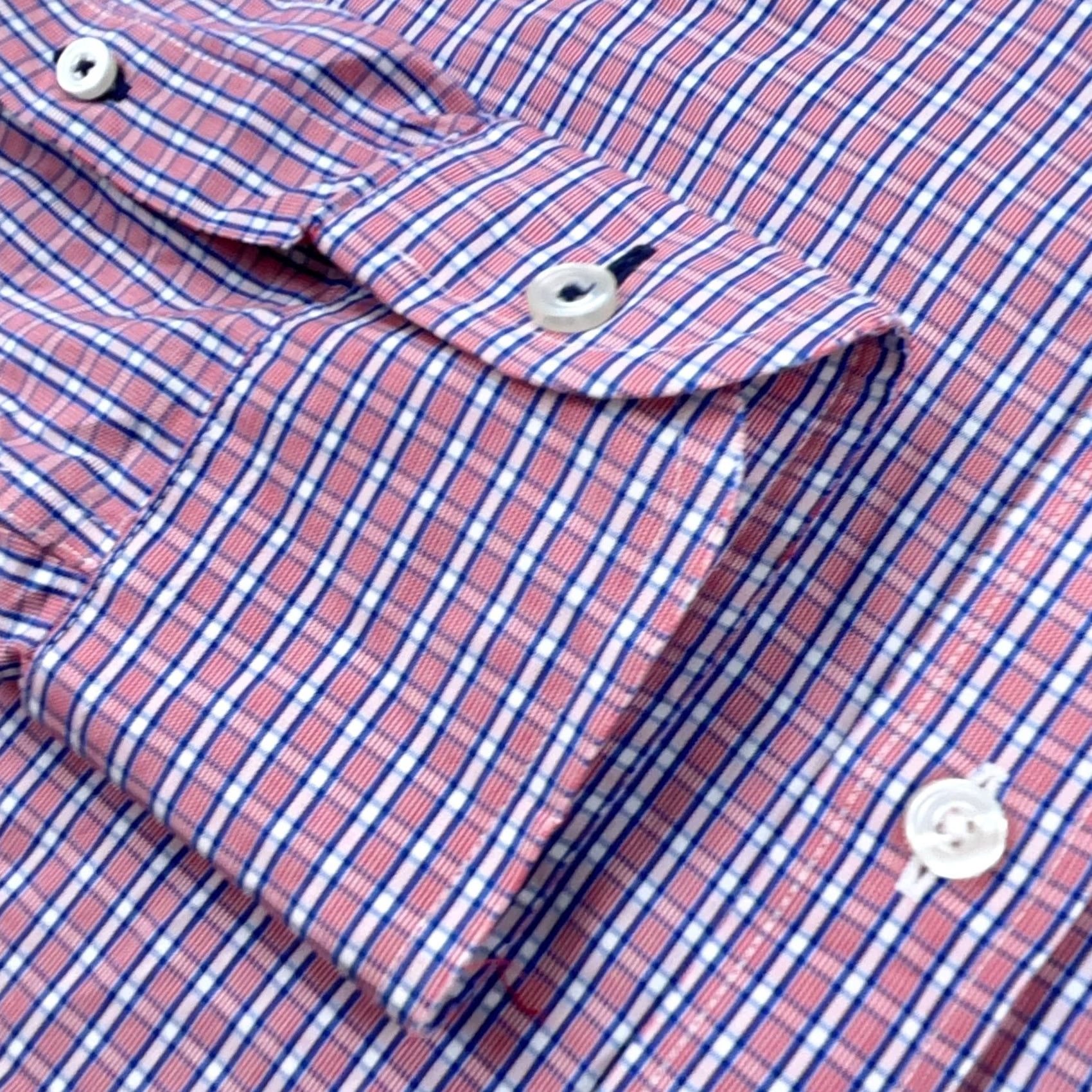 UNTUCKit UNTUCKit Shirt Adult Men Large Pink Blue Plaid Button Up Casual Dress Poplin Size US L / EU 52-54 / 3 - 3 Thumbnail