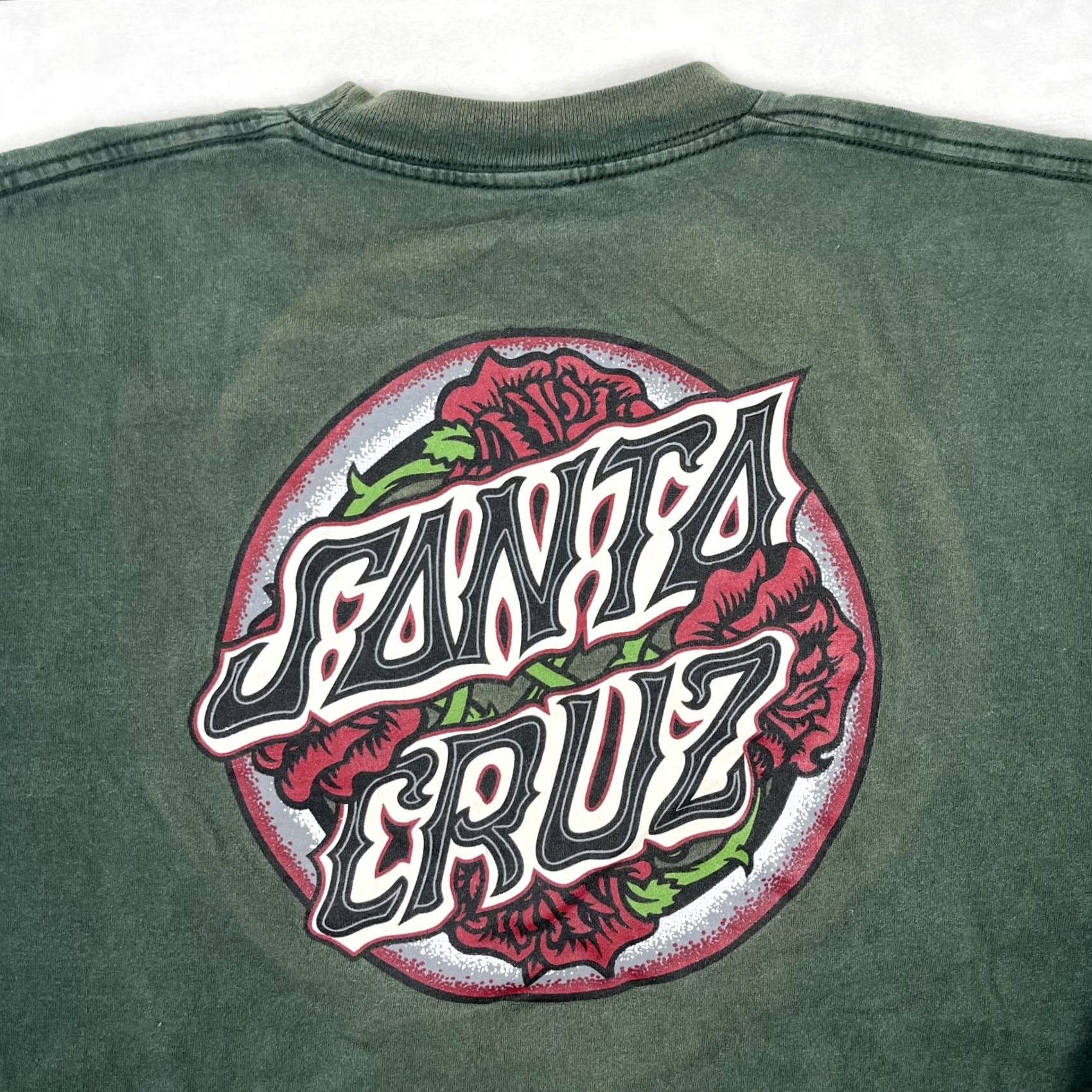 Vintage VINTAGE Santa Cruz T-Shirt Short Sleeve Crew Neck Green Logo 90s Sun Faded Size M Men Ladies? Size US M / EU 48-50 / 2 - 7 Thumbnail