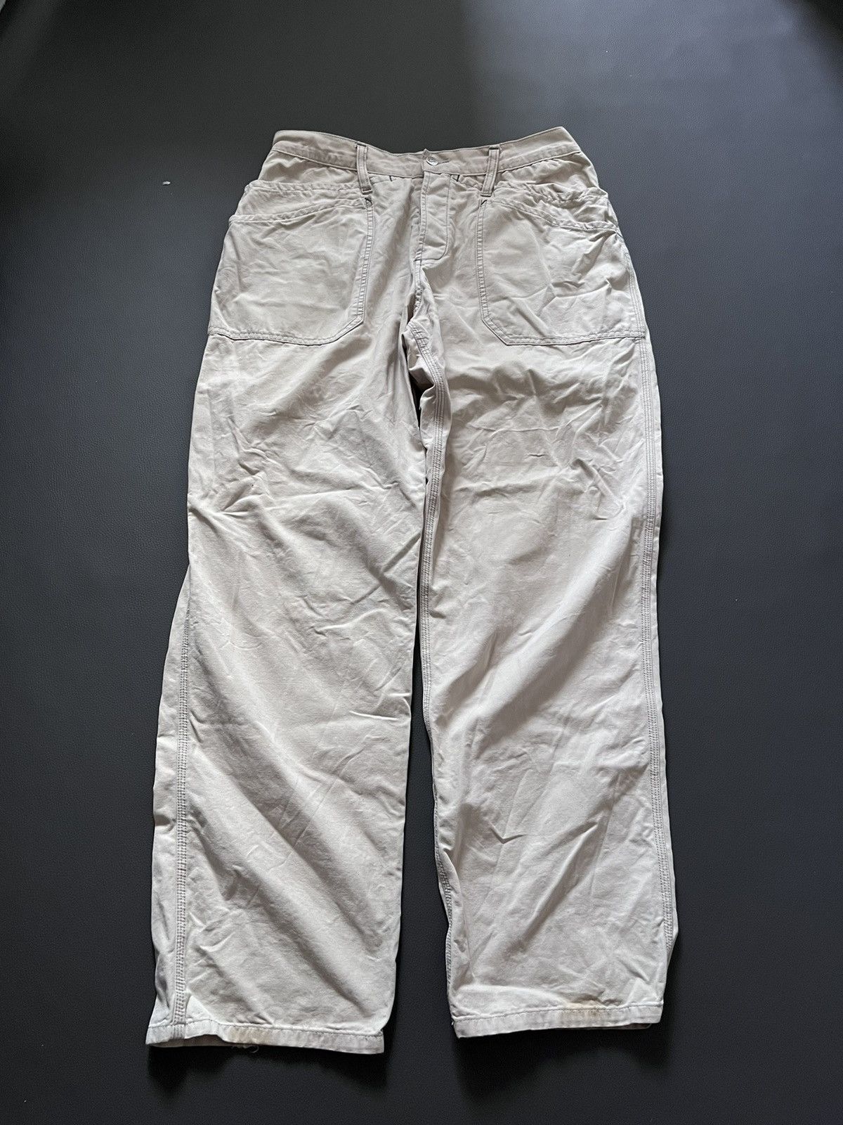 Japanese Brand × Quiksilver Vintage Quiksilver Pants Mens Cargo Cotton Cream Y2K Size US 37 - 1 Thumbnail