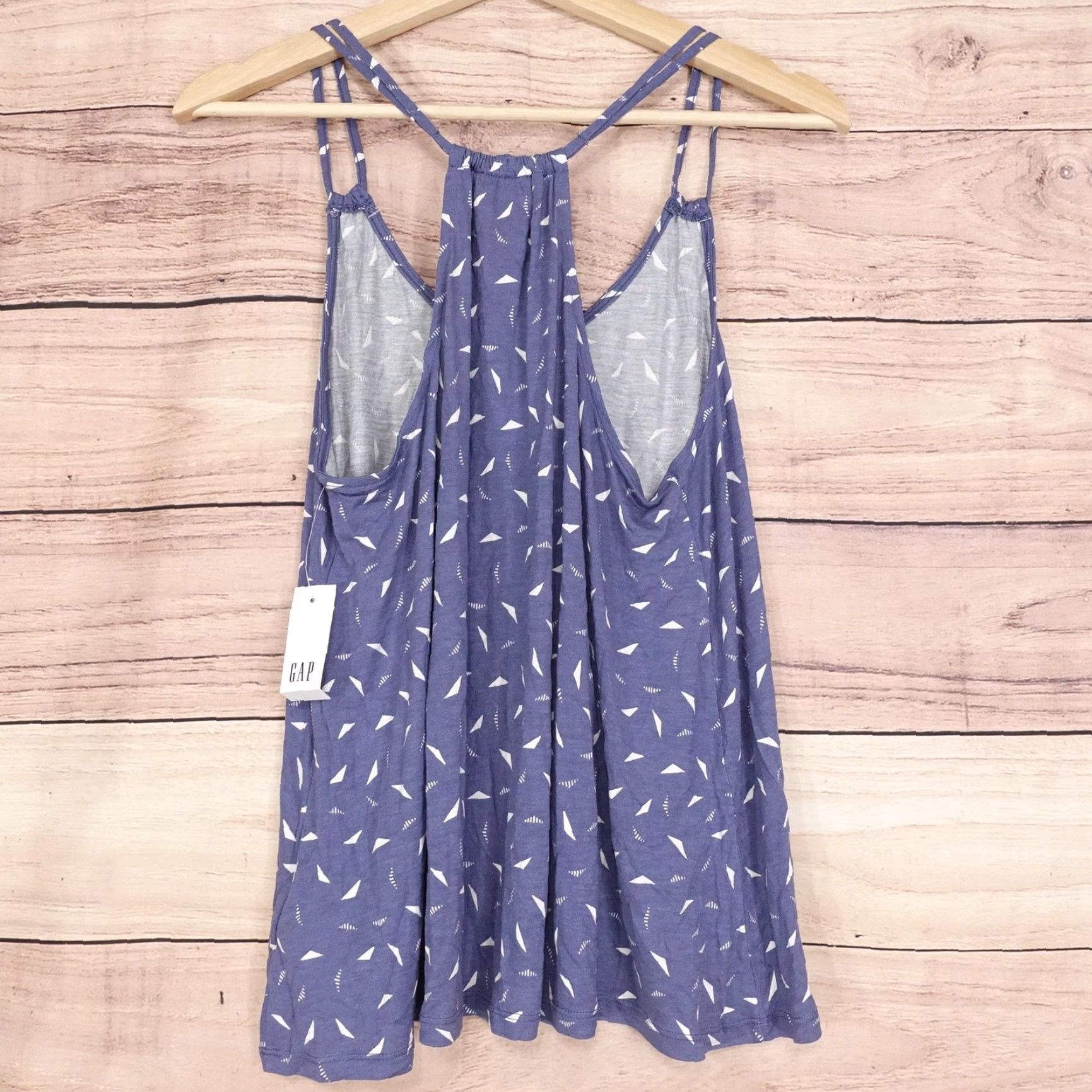 Gap VINTAGE Gap Tank Top Womens Medium Blue White Geometric Print Sleeveless Shirt Summer Casual Size M / US 6-8 / IT 42-44 - 4 Thumbnail