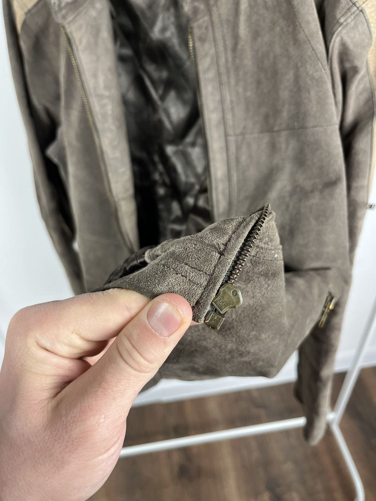 Leather RDX Brown Suede Leather Biker Jacket Racer Moto Men Size M Size US M / EU 48-50 / 2 - 12 Thumbnail