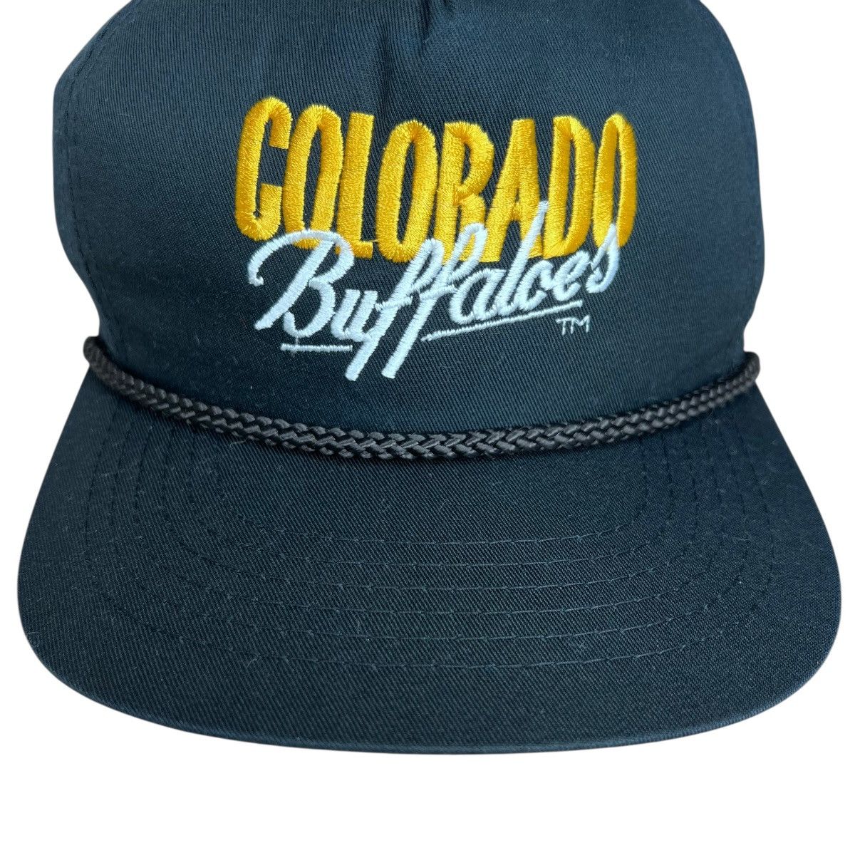 NCAA 1980s NCAA Colorado Buffaloes Black Embroidered Strap Back Size ONE SIZE - 2 Thumbnail