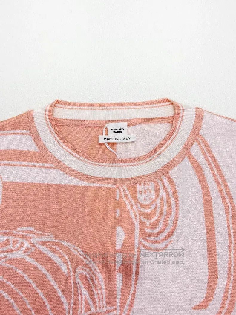 Hermes Hermes En DesordreFinesse pattern jacquard silk knit long- Size XS / US 0-2 / IT 36-38 - 3 Thumbnail