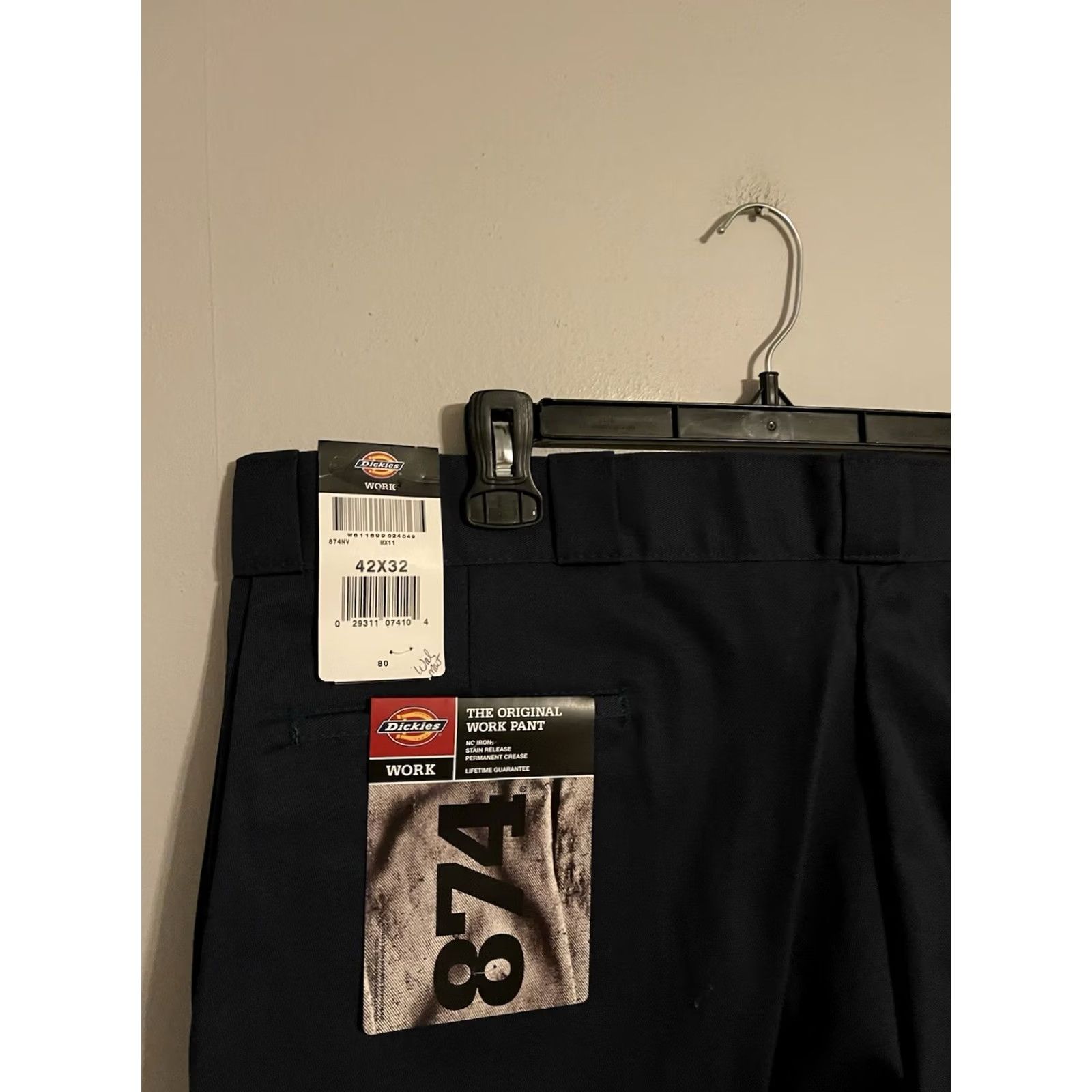 Dickies Dickies 874 The Original Work Pants Navy Blue 874NV Men's 42x32 New! Size US 42 / EU 58 - 2 Thumbnail