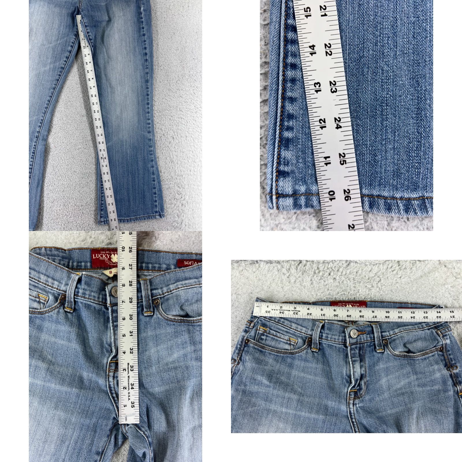 Lucky Brand Vintage Lucky Brand Blue Denim Jeans Women 8 Straight Fit Cotton Stretch 27x26 Size 30" / US 8 / IT 44 - 8 Thumbnail