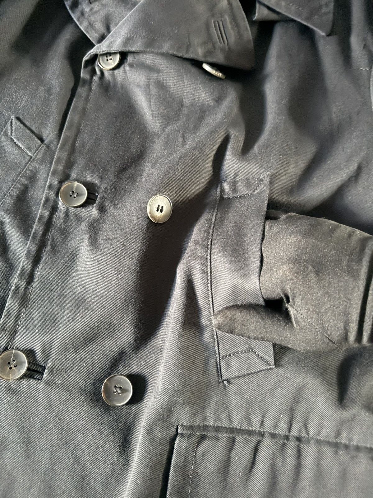 Gucci GUCCI-Black 100% Cotton Double-Breasted Jacket-Field Coat XL Size US L / EU 52-54 / 3 - 5 Thumbnail
