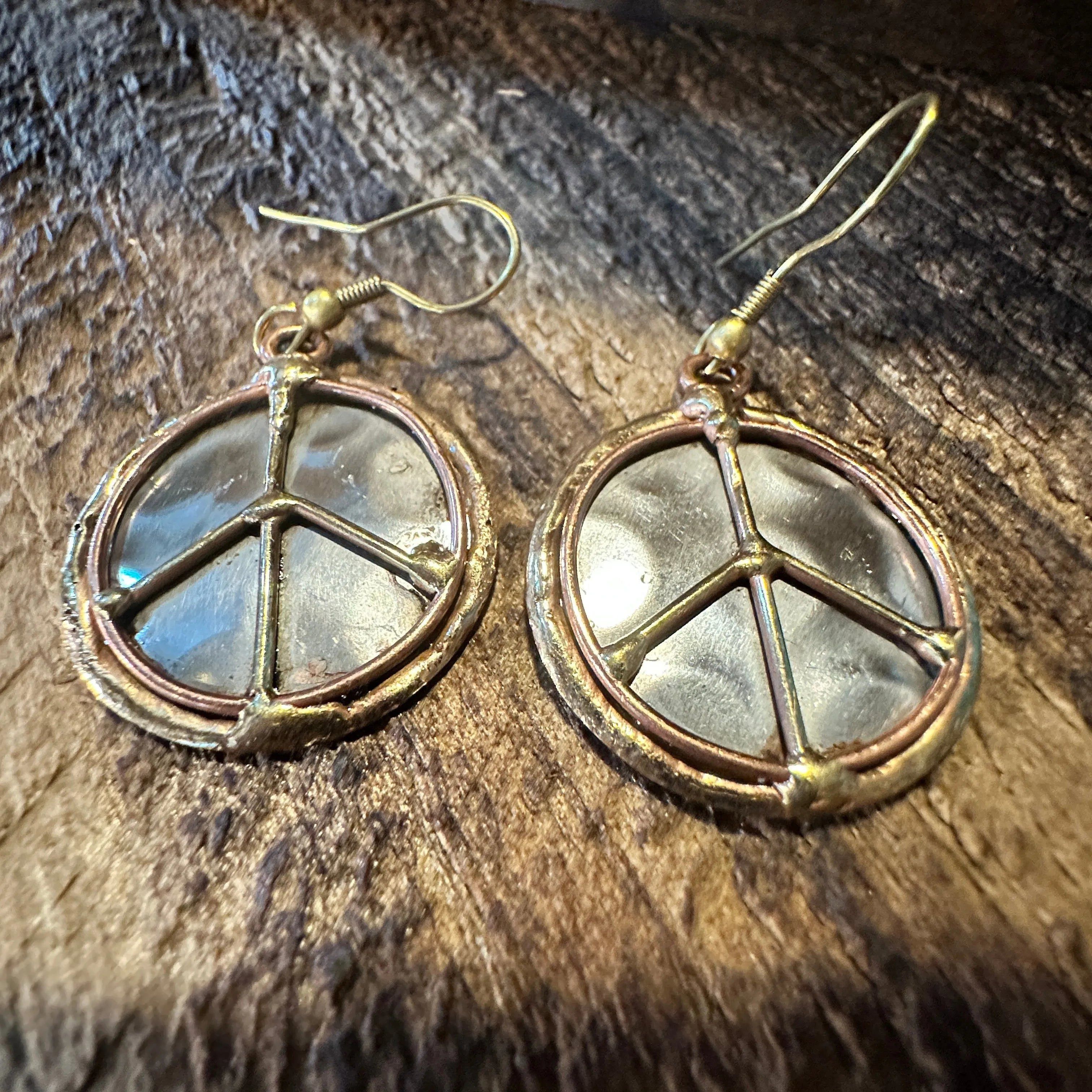Other Handmade Artesian Hippie Silver & Copper Peace Sign Drop Wir Size ONE SIZE - 3 Thumbnail