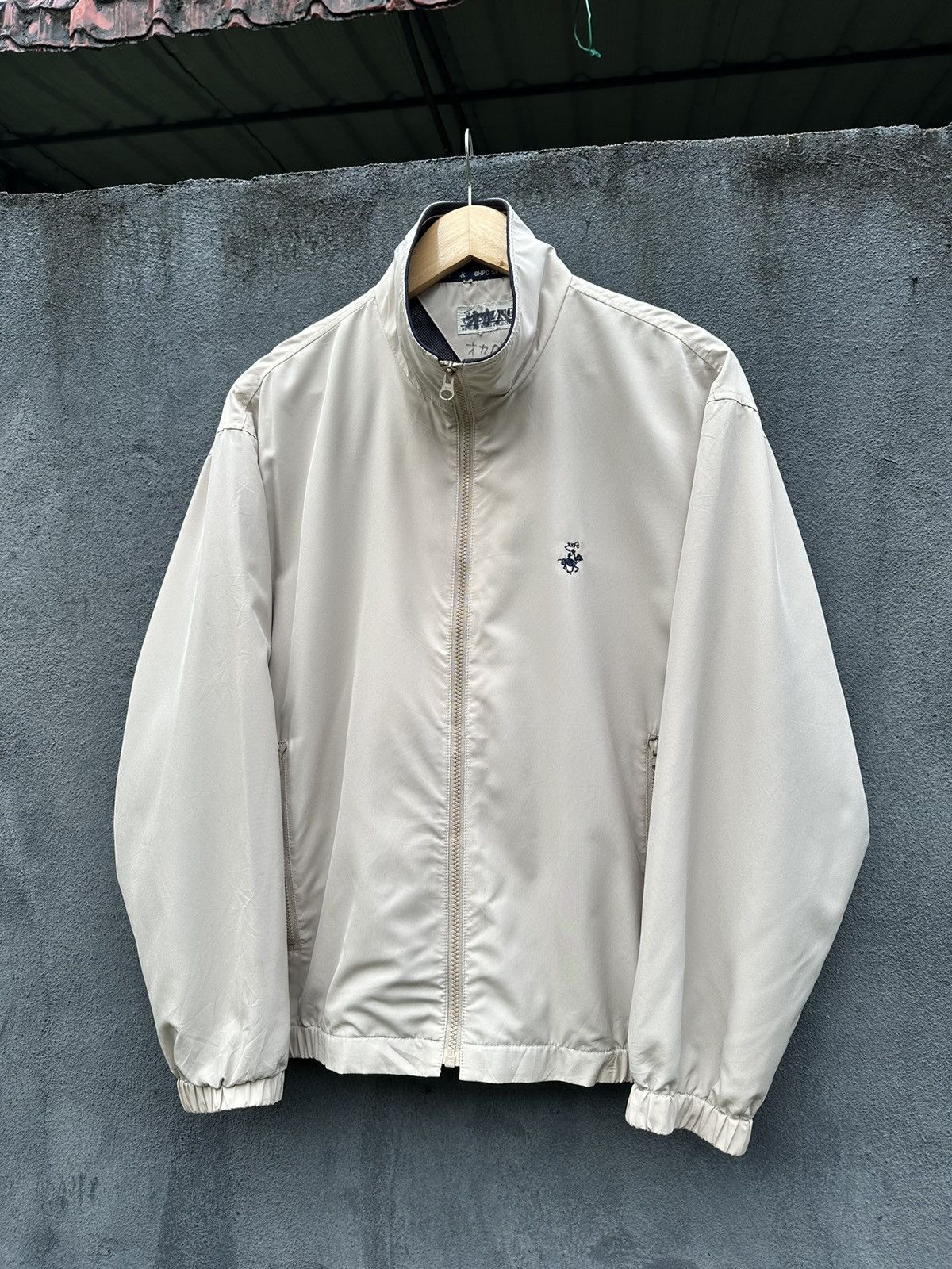 image of Beverly Hills Polo Club x Bomber Jacket Baverly Hills Polo Club Cream Bomber Jacket (Size Medium)