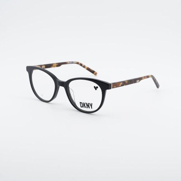 DKNY DKNY DK5050 001 Eyeglasses - Black/Havana 50mm Round Frame Size ONE SIZE - 1 Thumbnail