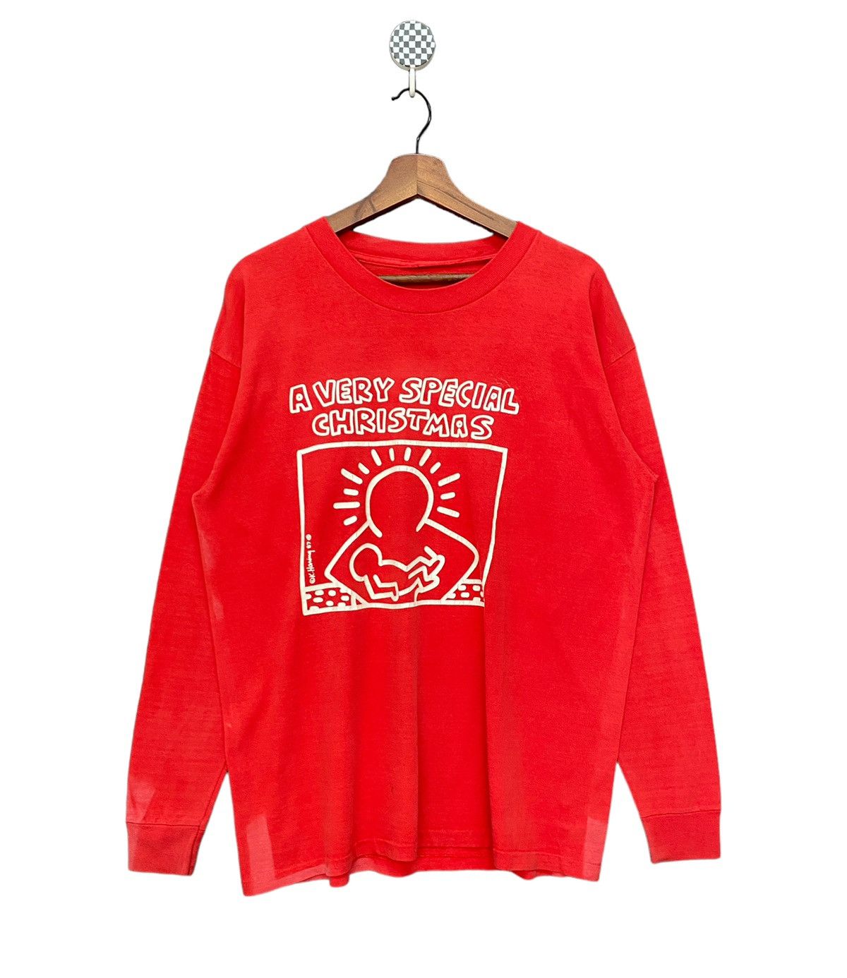 Keith Haring × Vintage Vintage Brand Art Keith Haring Sun Faded T-shirt 1980s Size US L / EU 52-54 / 3 - 1 Thumbnail
