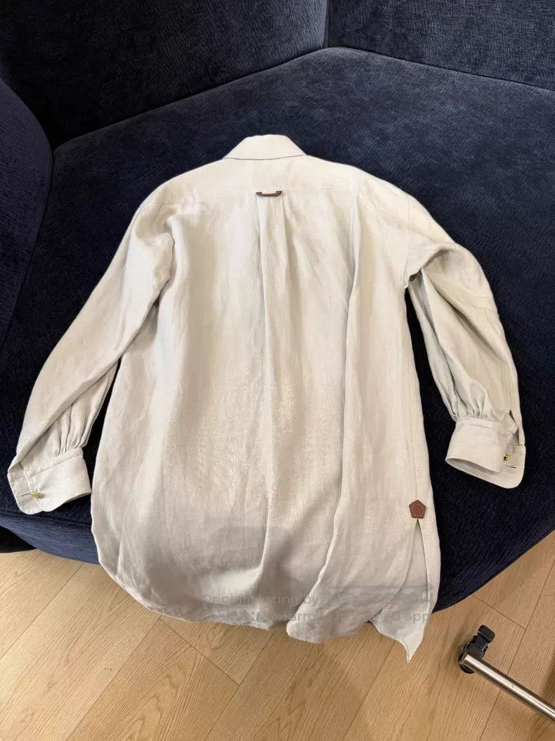 Loro Piana Loro Piana 25SS Vacation Series Gold Buckle Leather Linen Size XS / US 0-2 / IT 36-38 - 2 Thumbnail