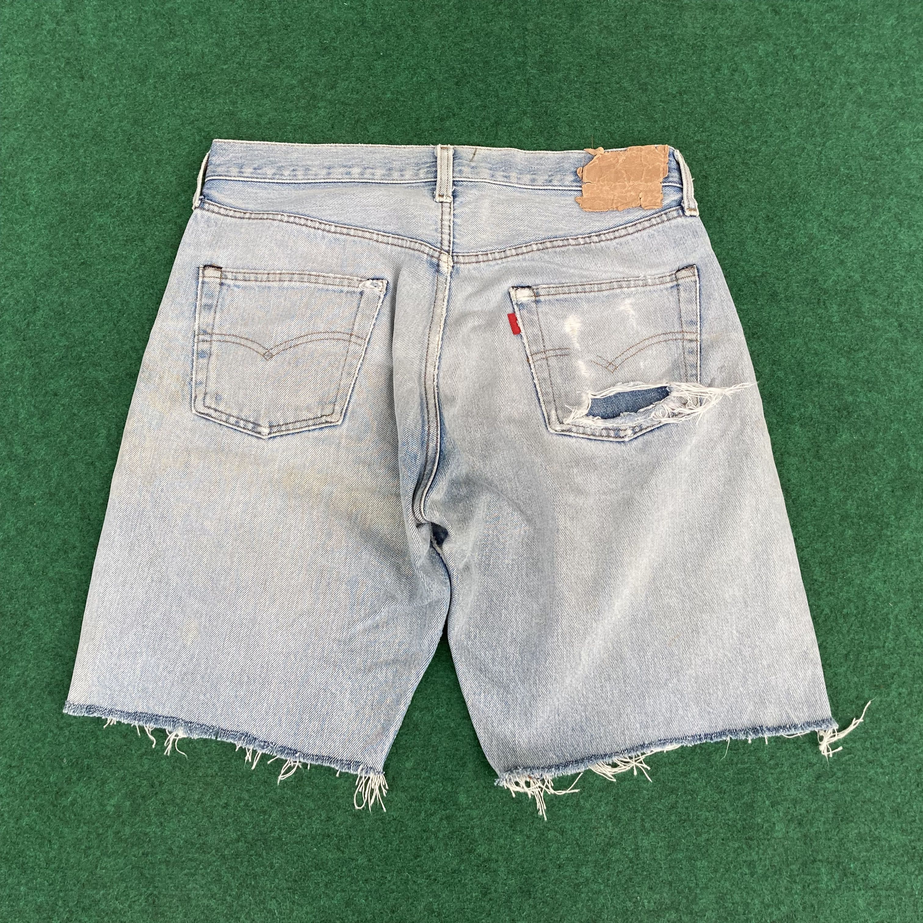 Levi's × Vintage Vtg Levis 501 Button 245 Short Redline Selvedge Jorts Jeans Size US 32 / EU 48 - 14 Thumbnail