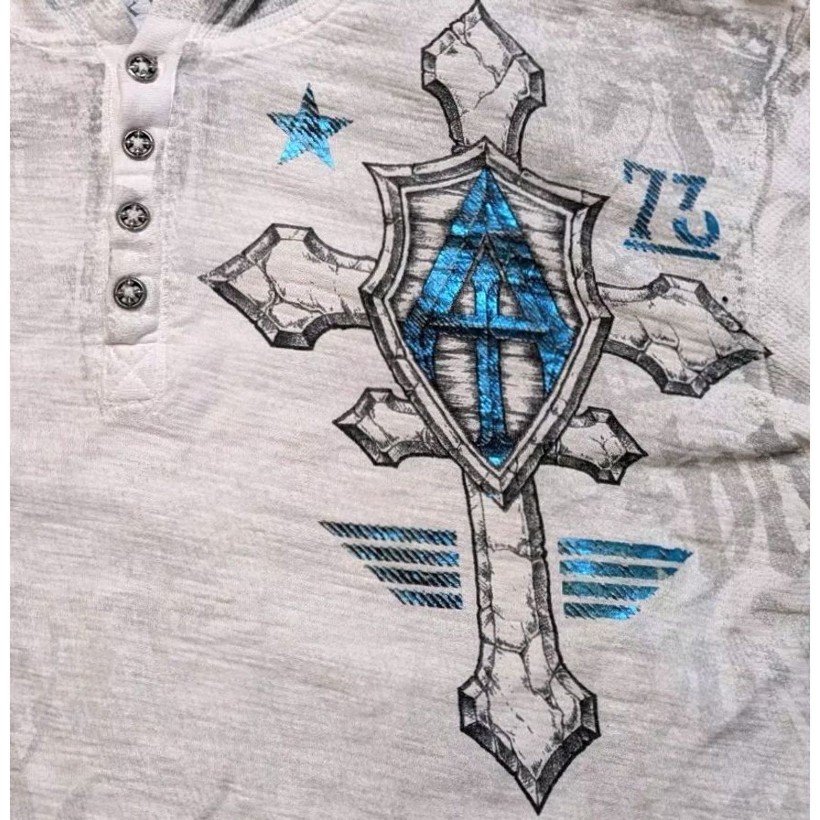 Affliction VINTAGE Affliction Hoodie Pullover USA Made Lightweight Wings Cross UFC Y2K Medium Size US M / EU 48-50 / 2 - 5 Thumbnail