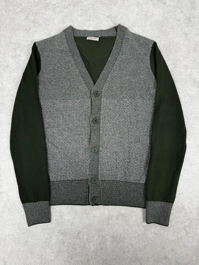 Bottega Veneta FW2017 Bottega Veneta Green & Grey Wool Cardigan Size US M / EU 48-50 / 2 - 1 Thumbnail