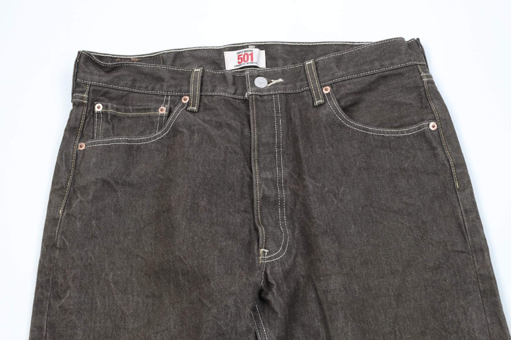 Levi's Vintage Y2K Levis 501xx Fly Regular Straight Leg Jeans Brown Size US 36 / EU 52 - 2 Thumbnail