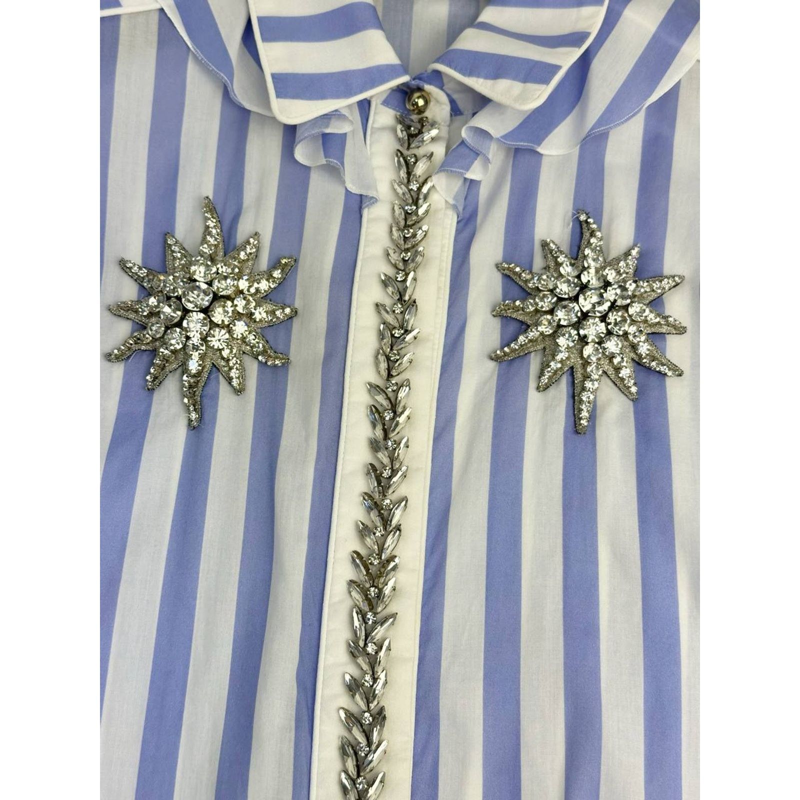 Other Francesco Scognamiglio Striped Crystal Shirt Sz.38 Size XS / US 0-2 / IT 36-38 - 3 Thumbnail