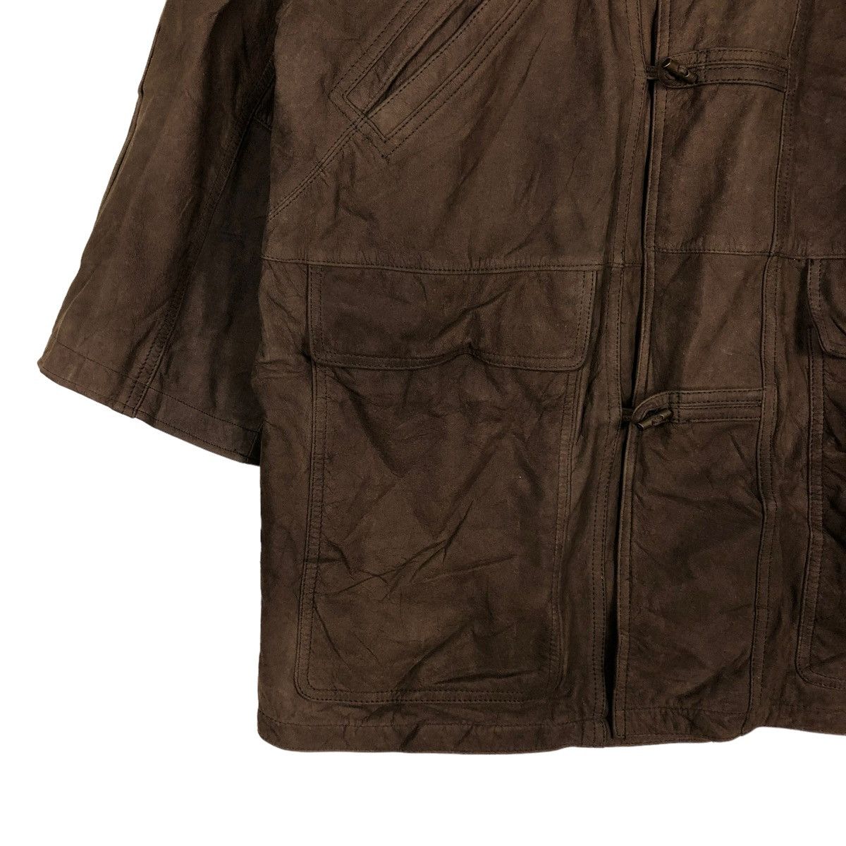 Japanese Brand 🔥VINTAGE FLY LEATHER JACKET ISSEY MIYAKE DESIGN Size US L / EU 52-54 / 3 - 4 Thumbnail
