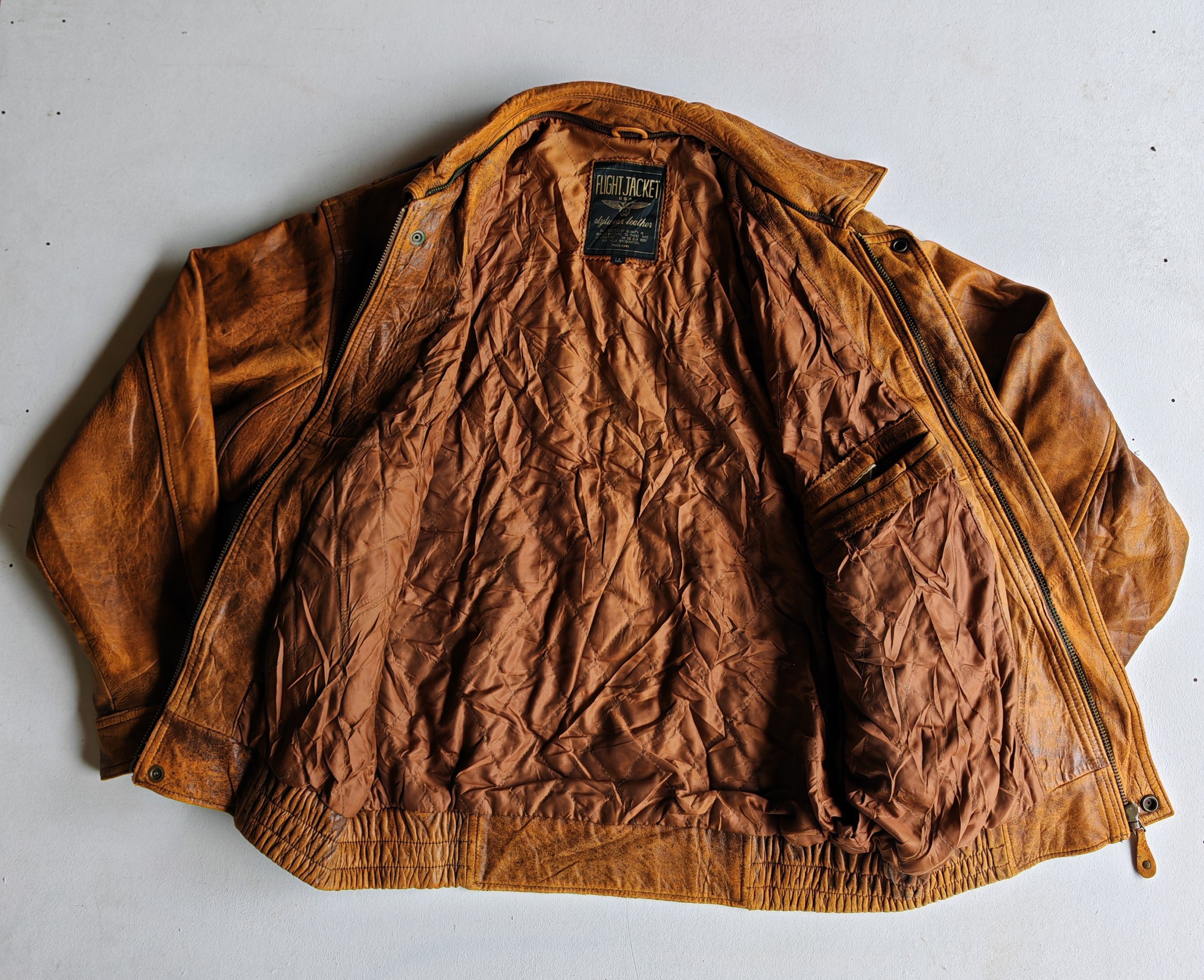 Designer Rare!!! Flight Jacket USA Leather Size US L / EU 52-54 / 3 - 6 Thumbnail