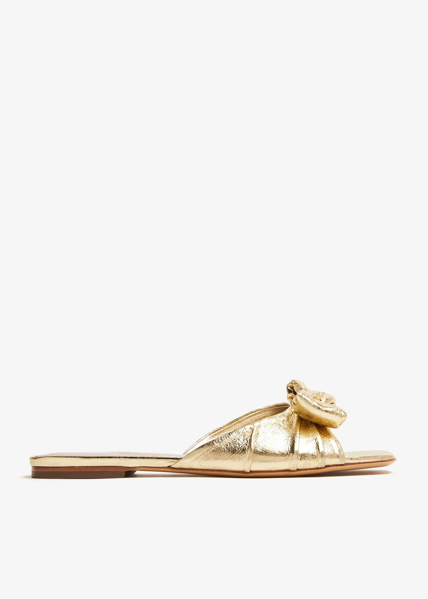 Salvatore Ferragamo o1s1rm0526 Vara Bow Slides in Gold Size US 11 / IT 41 - 1 Thumbnail
