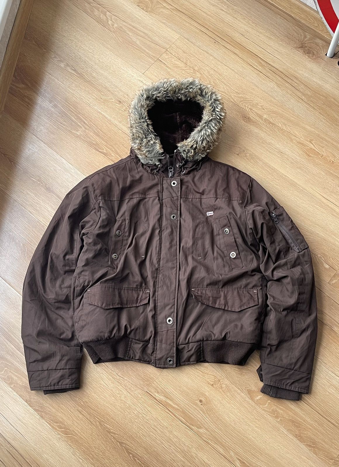 If Six Was Nine Vintage Fur Multi Pocket Bomber Jacket LGB Style Size US L / EU 52-54 / 3 - 5 Thumbnail