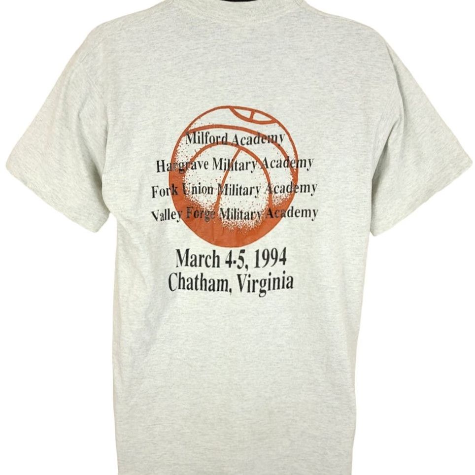 Fruit Of The Loom Vintage Hargrave Military Academy T Shirt Mens Size Large 90s Basketball USA Size US L / EU 52-54 / 3 - 4 Thumbnail