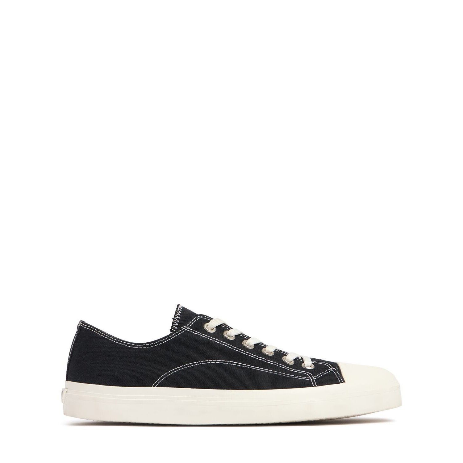 MOSCHINO Edge Black Canvas Low Top Sneakers New & Authentic