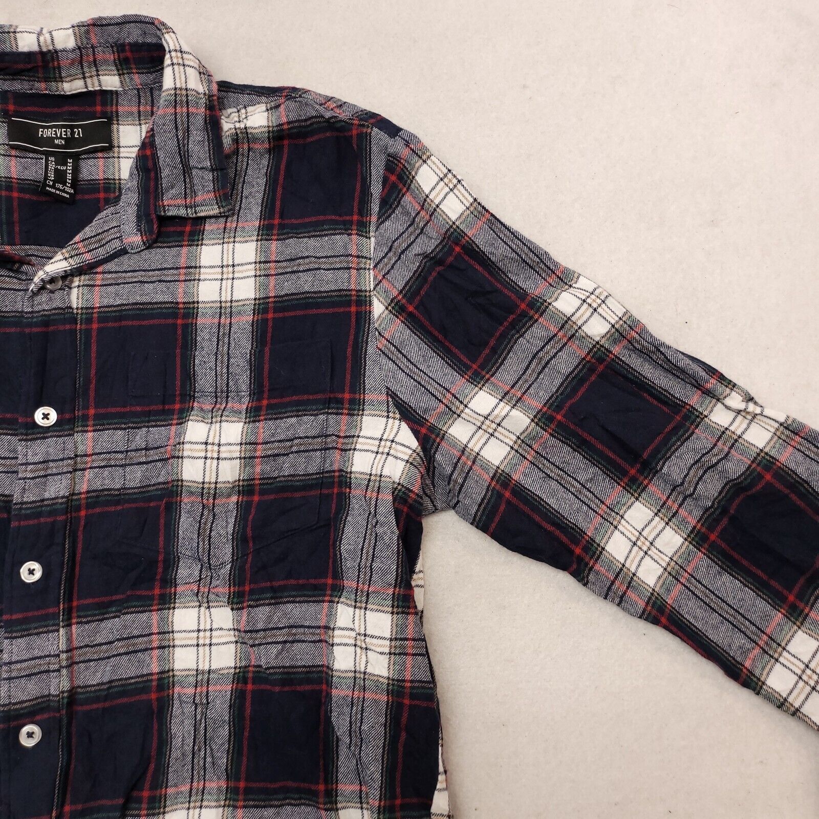 Forever 21 Forever 21 Tartan Flannel Shirt Mens Size Medium M Red Blue Size US M / EU 48-50 / 2 - 5 Thumbnail