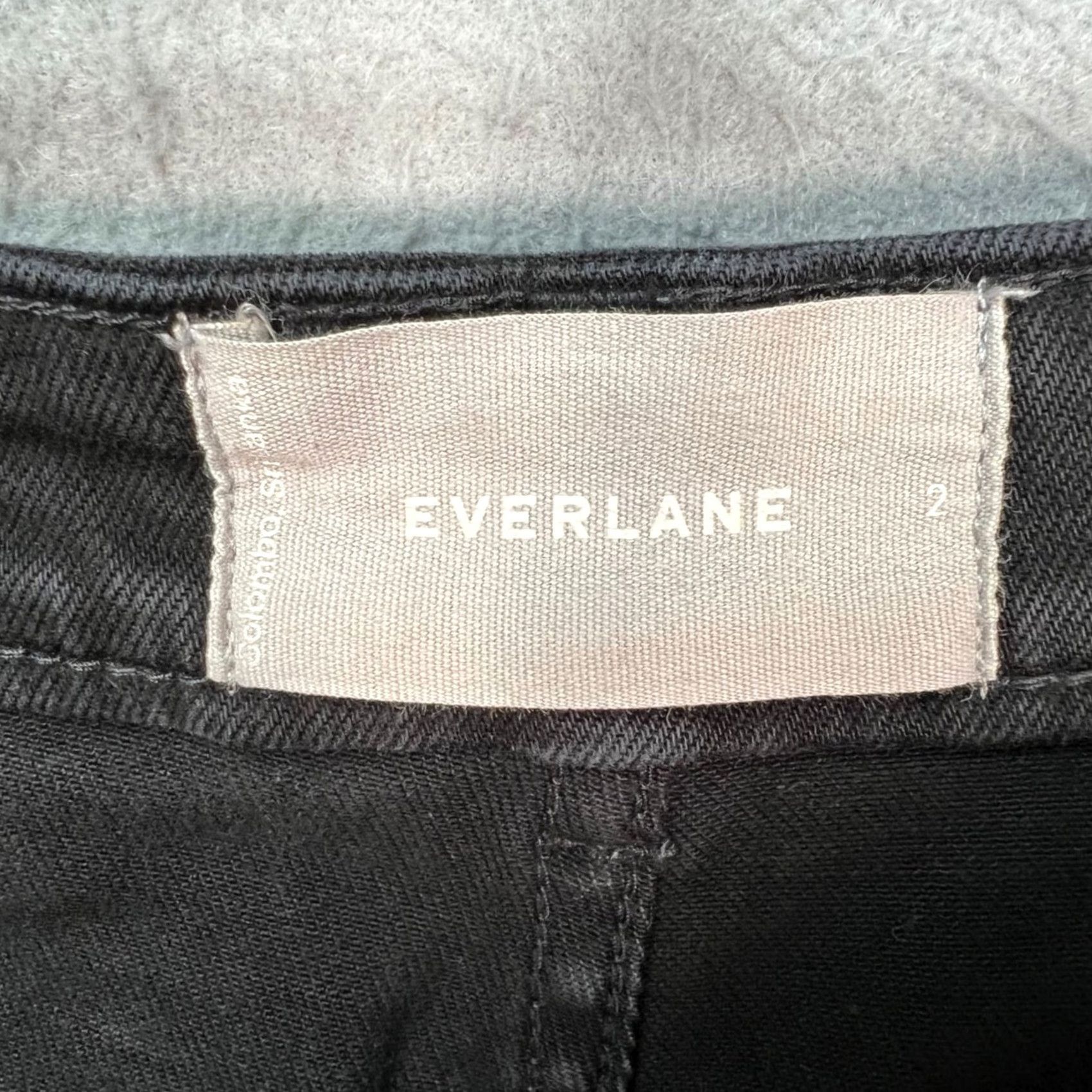 Everlane Everlane Womens Size 2 Cropped Black Denim Straight Leg Cotton Blend Jeans Size 26" / US 2 / IT 38 - 3 Thumbnail