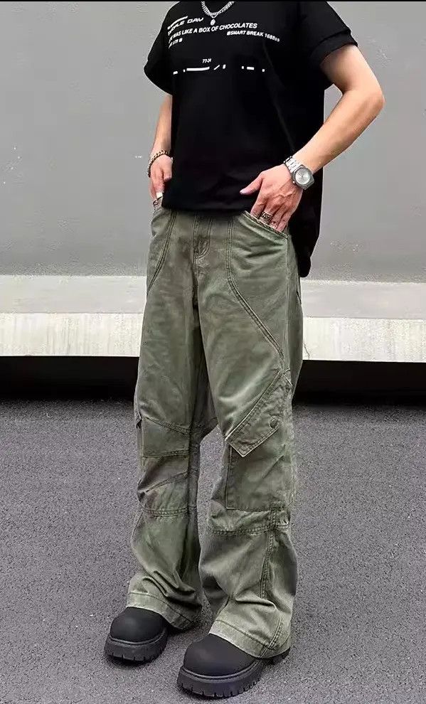 Japanese Brand Multi Pockets Army Green Cargo Pant Size US 34 / EU 50 - 5 Thumbnail