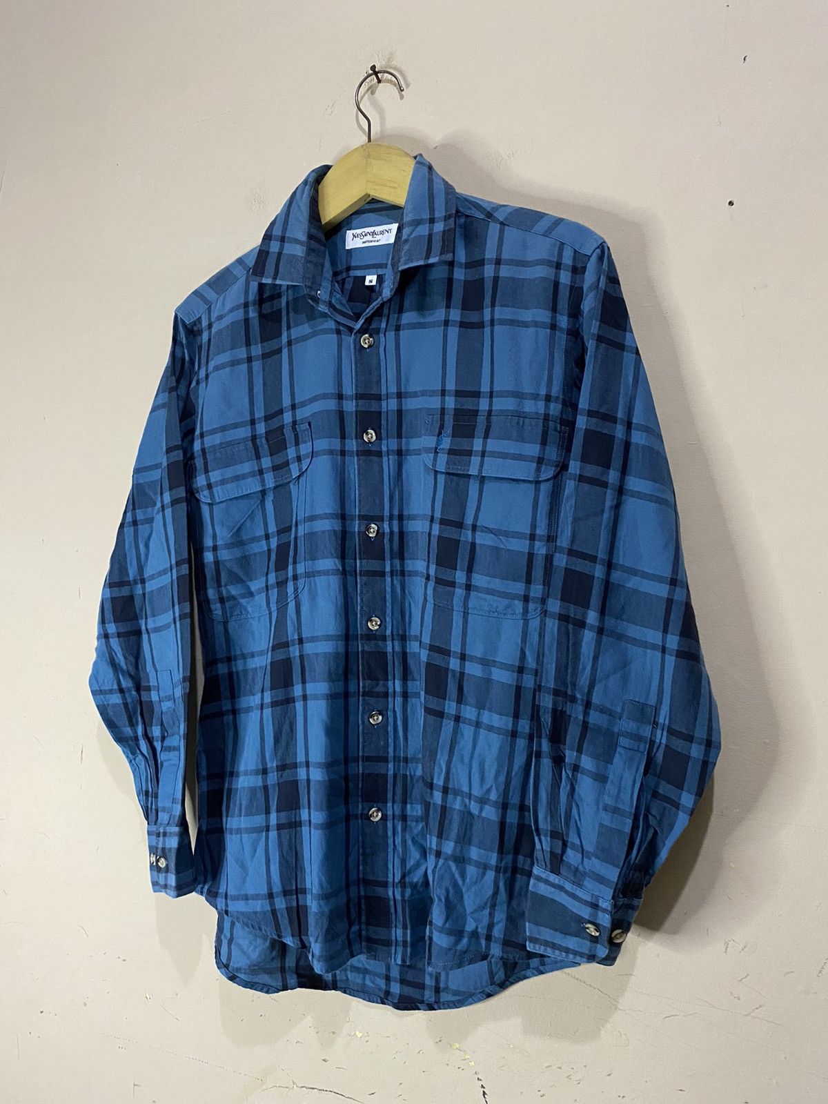Saint Laurent Paris Vintage Yves Saint Laurent Checkered Plaid Button Shirt Size US S / EU 44-46 / 1 - 2 Thumbnail