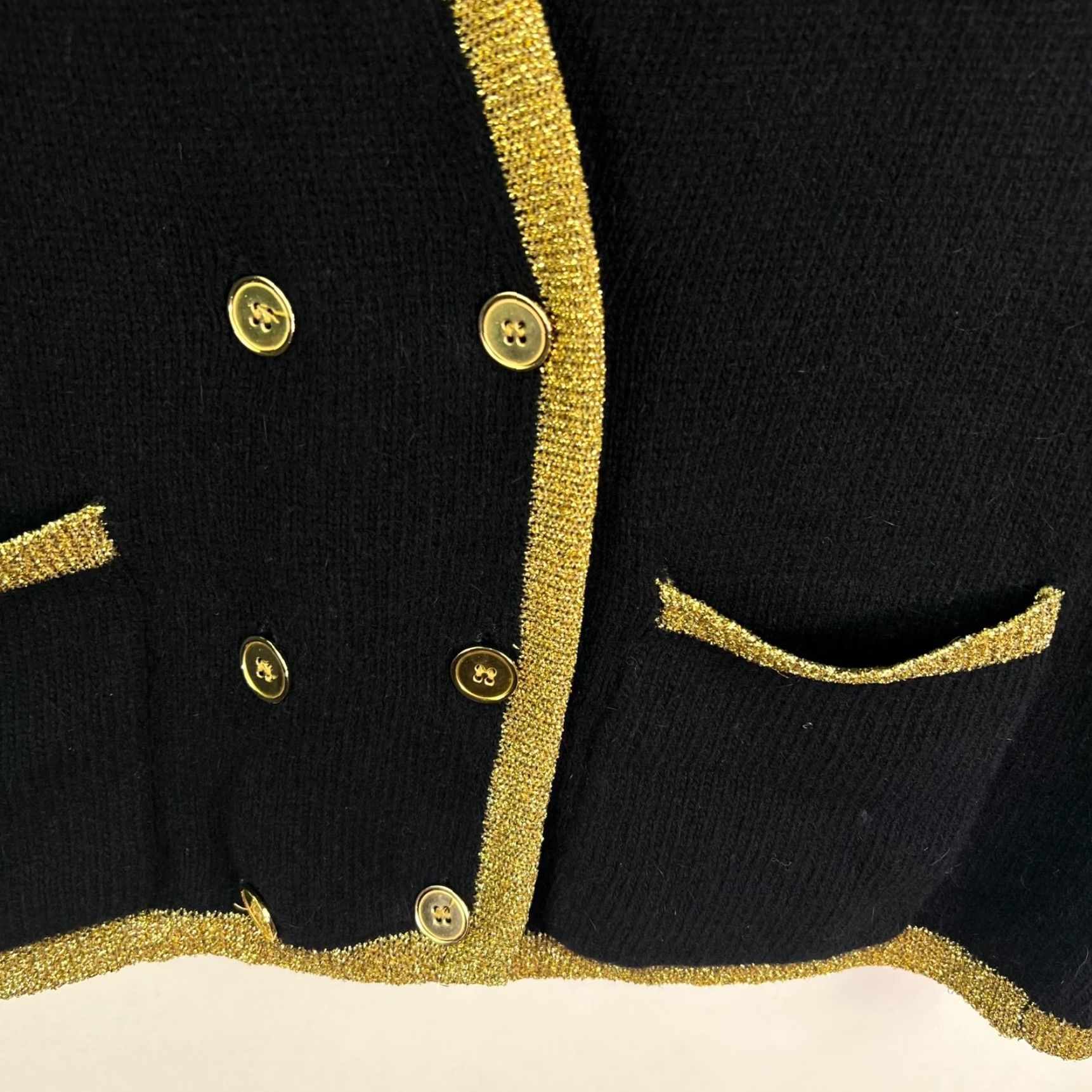 Liz Claiborne VINTAGE Liz Claiborne Cardigan Women PS Black Beaded Button-Detail 90s Glam Size S / US 4 / IT 40 - 4 Thumbnail