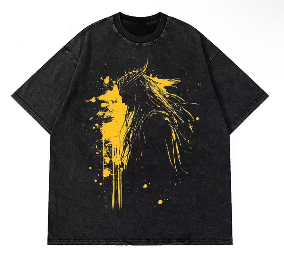 Japanese Brand Y2K Vintage Goth Anime Yellow King Print Distressed T-Shirt Size US L / EU 52-54 / 3 - 1 Thumbnail