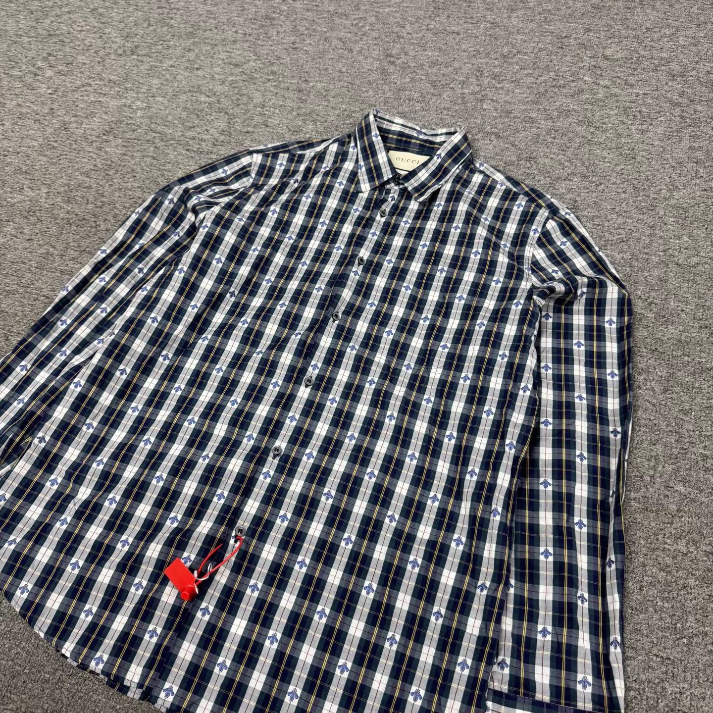 Gucci Gucci Navy Check Double G L/S Shirt 41/16 99New Size US L / EU 52-54 / 3 - 4 Thumbnail