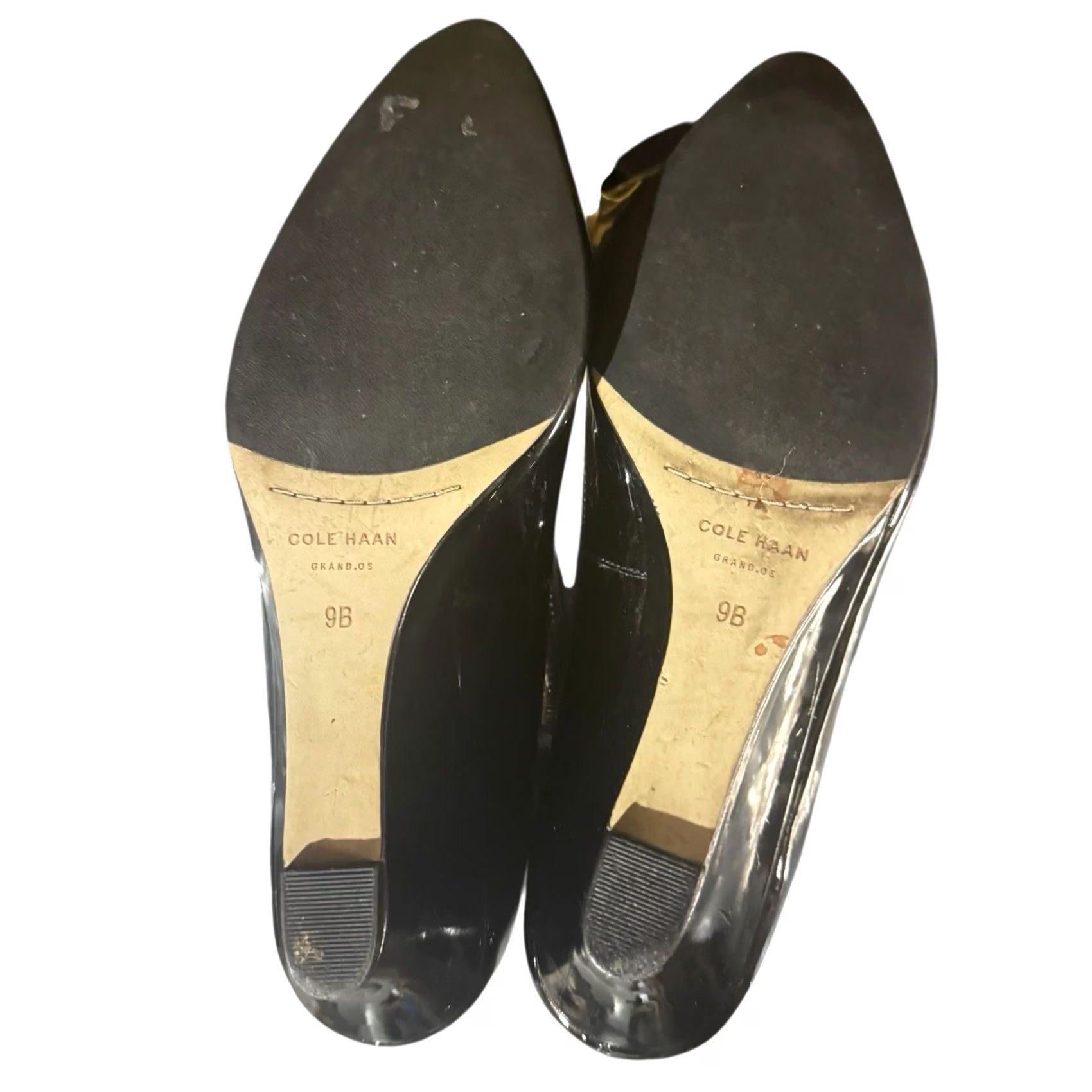 Cole Haan Cole Haan Women's Patent Leather Black Bethany Wedge Heels Sz 9 B Medium Cushioned Leather Lining Slip On Closed Toe Classic Logo Heel Women Size US 9 / IT 39 - 2 Thumbnail