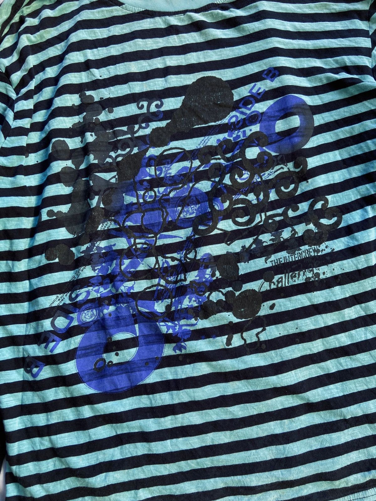 Hysteric Glamour DOUBLE LAYER INTERCREW DISTRESSED STRIPED ART ​LONG SLEEVE Size US L / EU 52-54 / 3 - 5 Thumbnail