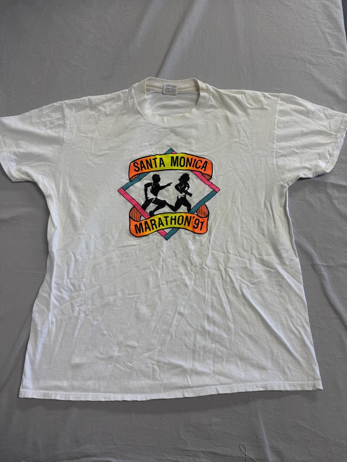 Designer Vintage Santa Monica T-shirt California Marathon 1991 XL Size US XL / EU 56 / 4 - 1 Thumbnail