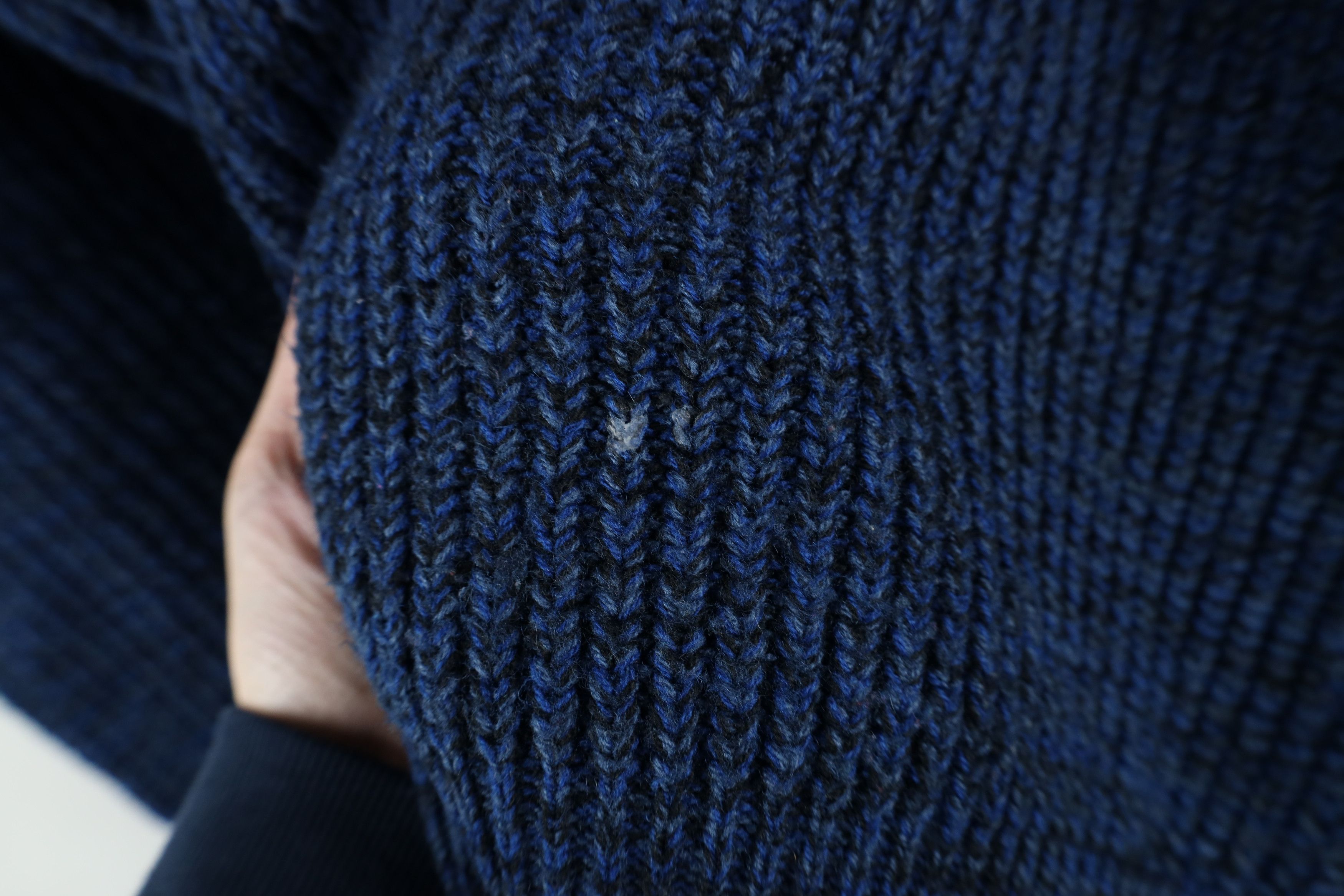 Vintage Vintage 90s Streetwear Ribbed Knit Crewneck Sweater Blue Size US M / EU 48-50 / 2 - 7 Thumbnail