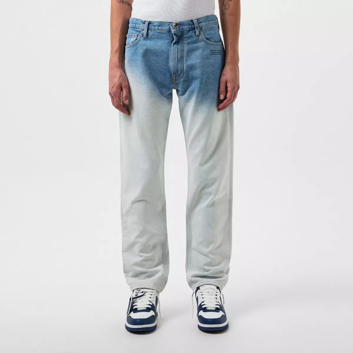 Off-White o1y0225 Denim Pant in Blue/White Size US 26 / EU 42 - 3 Thumbnail