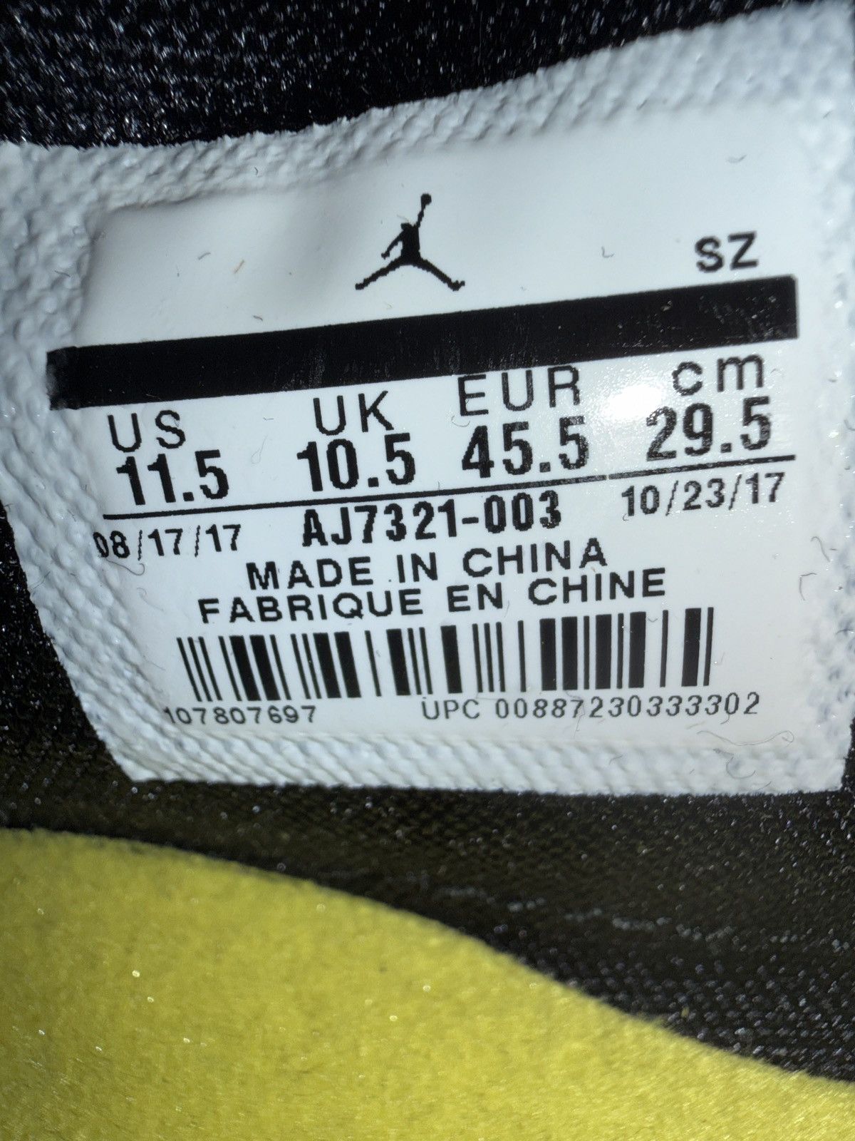 Nike SoleFly x Air Jordan 17 Retro Reverse Lightning Size US 11.5 / EU 44-45 - 6 Thumbnail