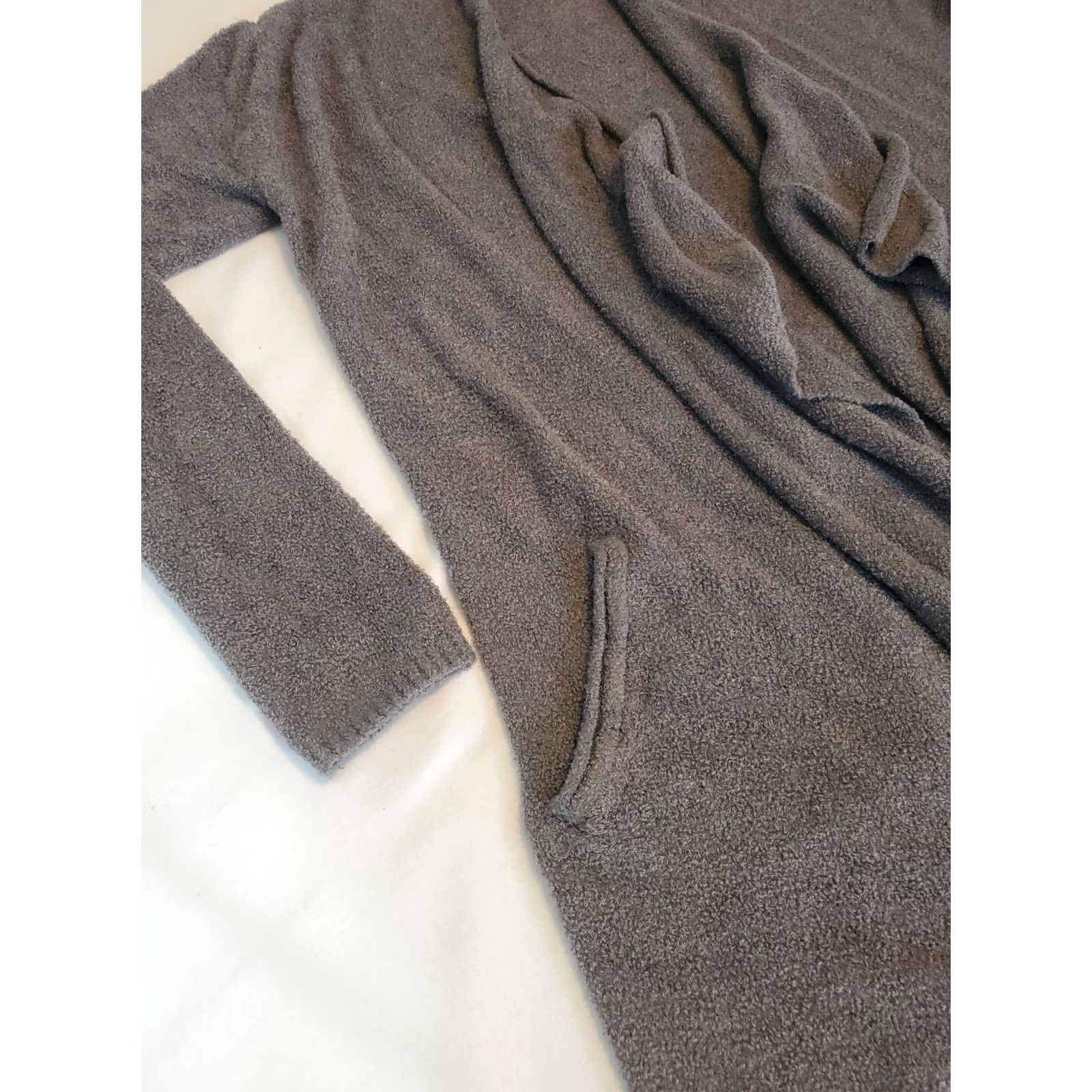 Vintage Barefoot Dreams CozyChic Lite Sweater Cardigan Womens S/M Gray Open Front Tunic Size S / US 4 / IT 40 - 2 Thumbnail