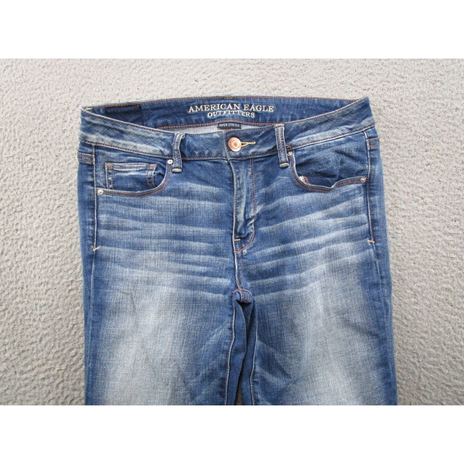 American Eagle Outfitters American Eagle Jeans Womens High Rise Super Stretch Jegging Size 8 Dark Size 30" / US 8 / IT 44 - 3 Thumbnail